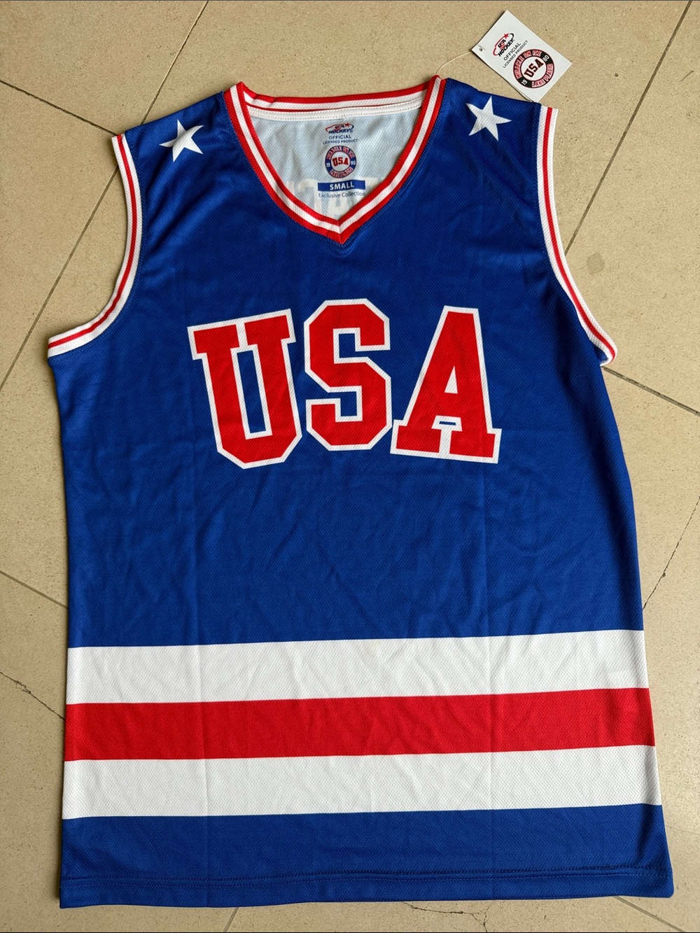 Team USA Hockey Basketball Jersey, size S, NWT